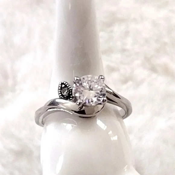 Women's Solitaire CZ Ring Hypoallergenic Stainless Steel | Size 10 - Picture 7 of 9